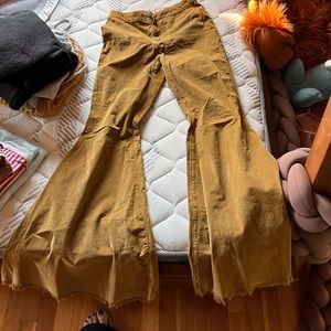 Free people green flared cords.